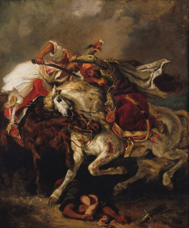 Delacroix Combat of the Giaour and the Hassan 1835 Delacroix in mostra al Metropolitan Museum of Art di New York. Le immagini