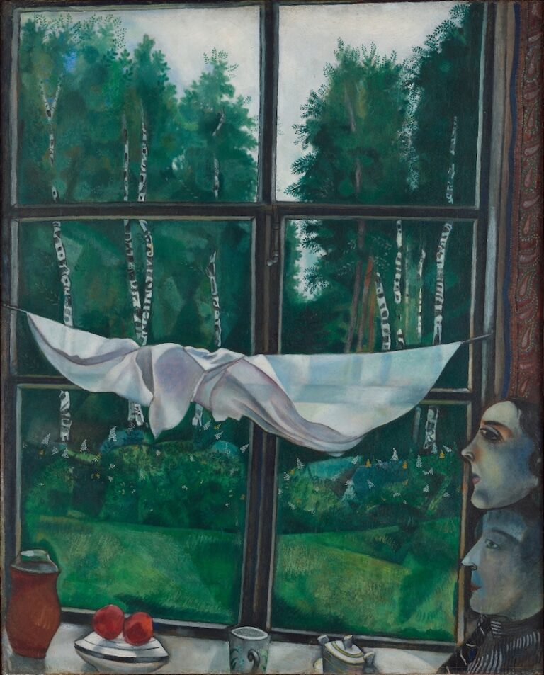 Marc Chagall Finestra nella dacia. Zaol’še 1915 ca. Galleria Statale Tret’jakov di Mosca © The State Tretyakov Gallery Moscow Russia © Chagall ® by SIAE 2018 967x1200 Chagall a Mantova. Riapre Palazzo della Ragione con una grande mostra dell’artista bielorusso