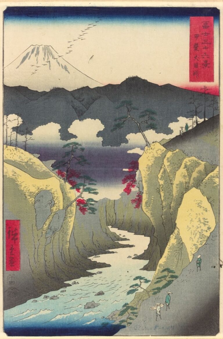 Utagawa Hiroshige, Il passo Inuma nella provincia di Kai, 1858. Louvre Abu Dhabi