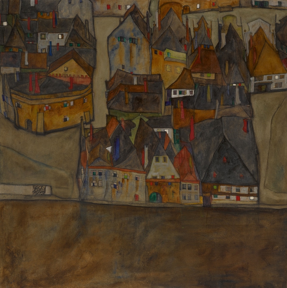Egon Schiele, Dämmernde Stadt, 1913, Property from the Collection of Elsa Koditschek, Courtesy Sotheby’s 