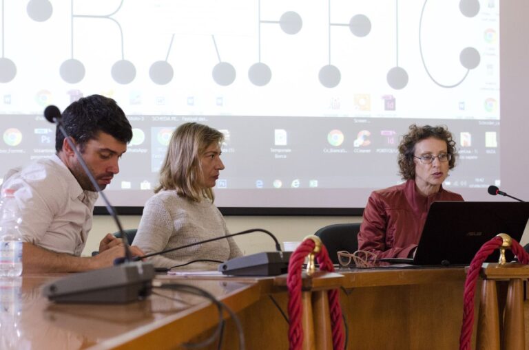 Alessandro Castiglioni, Angela Vettese e Carmen Lorenzetti alla conferenza inaugurale. Photo Francesca Granata