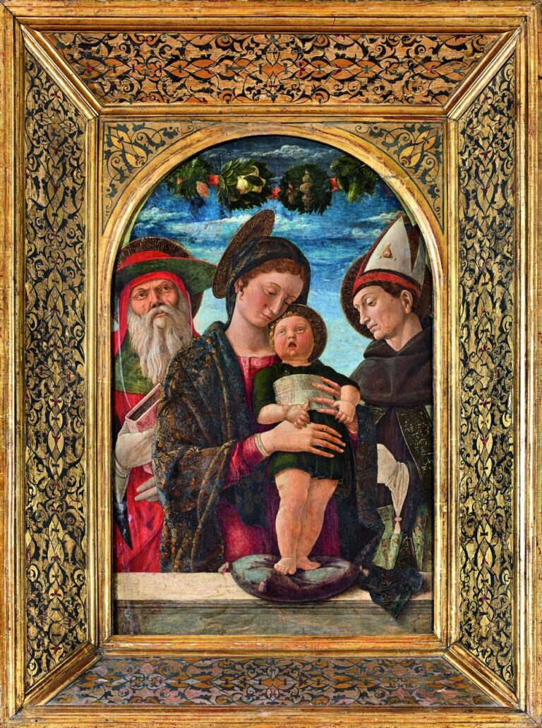 Andrea Mantegna, Madonna col Bambino e i santi Gerolamo e Ludovico di Tolosa, 1455 ca. Paris, Musée Jacquemart André – Institut de France © Studio Sébert Photographes
