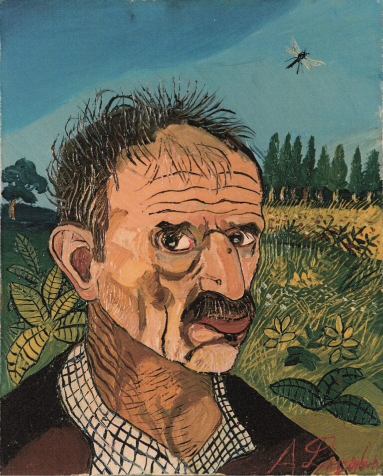 Antonio Ligabue, Autoritratto con libellula, 1959. Collezione privata