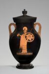 Ercole e Atena, anfora attica del Pittore di Berlino, 500-490 a.C. ca. Antikenmuseum Basel und Sammlung Ludwig