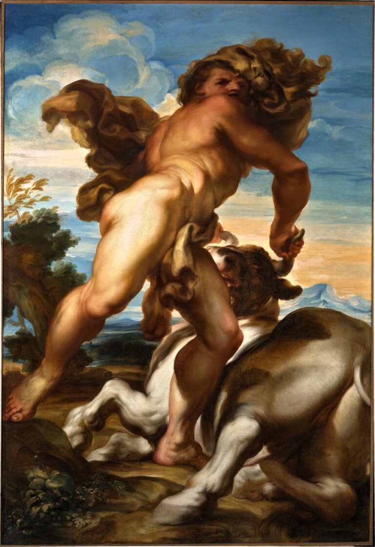 Gregorio de Ferrari, Ercole e il toro di Creta, fine XVII sec. Genova, Galleria Nazionale della Liguria a Palazzo Spinola