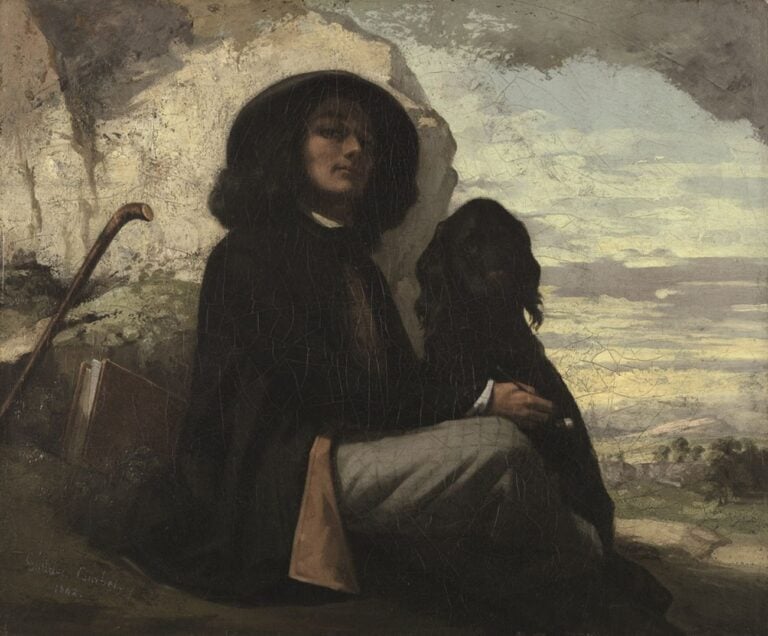 Gustave Courbet, Autoritratto con il cane nero, 1842. Parigi, Petit Palais, Musée des Beaux-Arts de la Ville de Paris