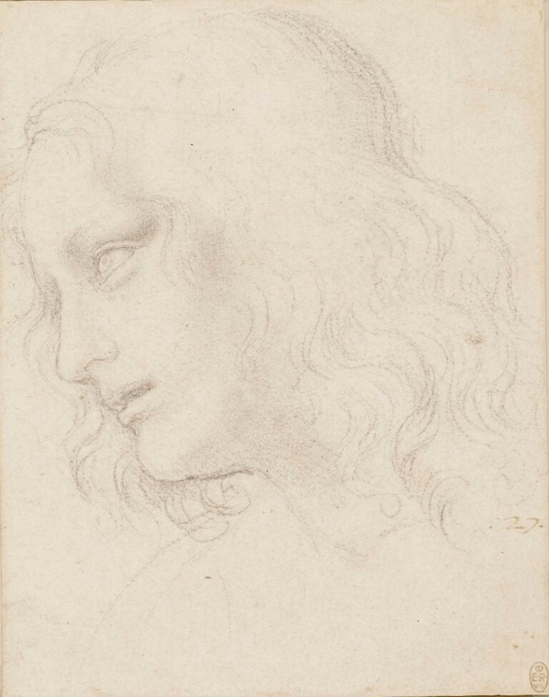 Leonardo da Vinci 1452 1519 Study for the Head of St Philip c. 1494 Royal Collection Trust © Her Majesty Queen Elizabeth II 945x1200 500 anni dalla morte di Leonardo. Nei Paesi Bassi una grande mostra in onore del genio italiano