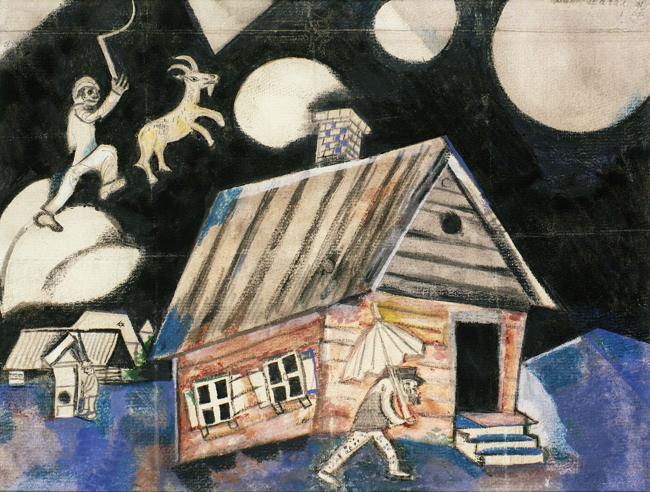 Marc Chagall, Studio per “La pioggia”, 1911. Galleria Statale Tret’jakov di Mosca © The State Tretyakov Gallery, Moscow, Russia © Chagall ®, by SIAE 2018