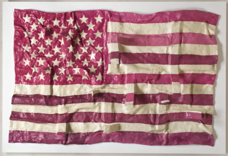 Maurizio Savini, “American flag”, 2011, fiberglass chewingum paraloid, cm 143×120