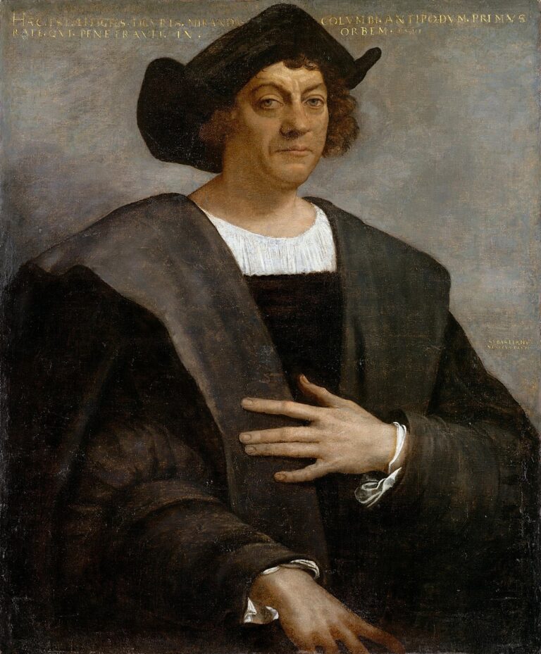Sebastiano del Piombo Ritratto postumo di Cristoforo Colombo 1519 12 ottobre 1492: Cristoforo Colombo scopre il Nuovo Mondo. Le opere d’arte ispirate all’America