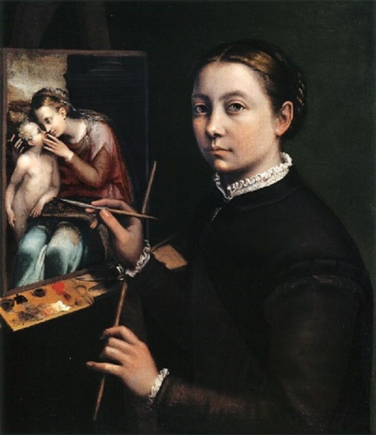 Sofonisba Anguissola, Autoritratto al cavalletto, 1556 ca. Castello di Łańcut