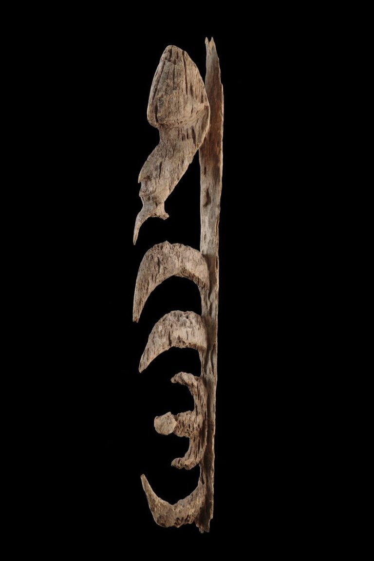 Yipwon, Frammento di una scultura raffigurante uno spirito ancestrale. Oceania. Melanesia. Nuova Guinea. Sepik. Area del ﬁume Korewori. Etnia Yimar. Prima metà del XIX secolo. Lugano, MUSEC – Collezione Brignoni © 2018 Museo delle Culture, Lugano