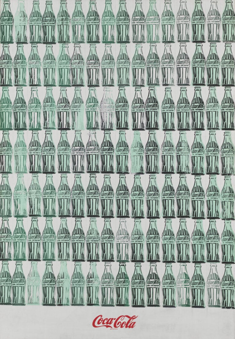 Andy Warhol (1928-1987), Green Coca-Cola Bottles, 1962. Acrylic, screenprint, and graphite pencil on canvas, 210.2 x 145.1 cm. Whitney Museum of American Art, New York; purchase with funds from the Friends of the Whitney Museum of American Art 68.25. © 2018 The Andy Warhol Foundation for the visual Arts, Inc./ Artists Rights Society (ARS), N.Y.