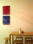 Cherubino (2013), olio su tela, 60x50 cm; Serafino (2013), olio su tela, 60x50 cm. Ayako Nakamiya. Courtesy of Zazà ramen noodle bar & restaurant
