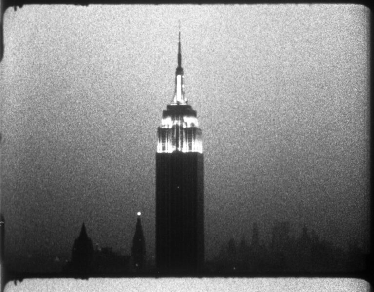 Andy Warhol (1928–1987), Empire, 1964. 16mm, b&w, silent; 8 hrs., 5 min. at 16 fps, 7 hrs., 11 min. at 18 fps © 2018 The Andy Warhol Museum, Pittsburgh, PA, a museum of Carnegie Institute. All rights reserved