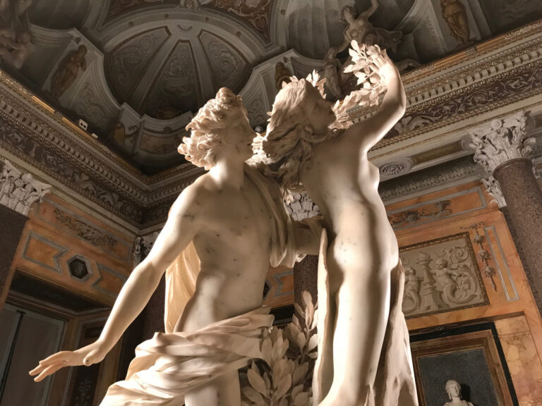 Immagine delle riprese del film Bernini presso la Galleria Borghese