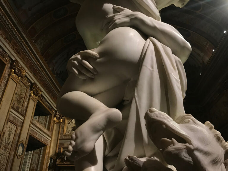Immagine delle riprese del film Bernini presso la Galleria Borghese