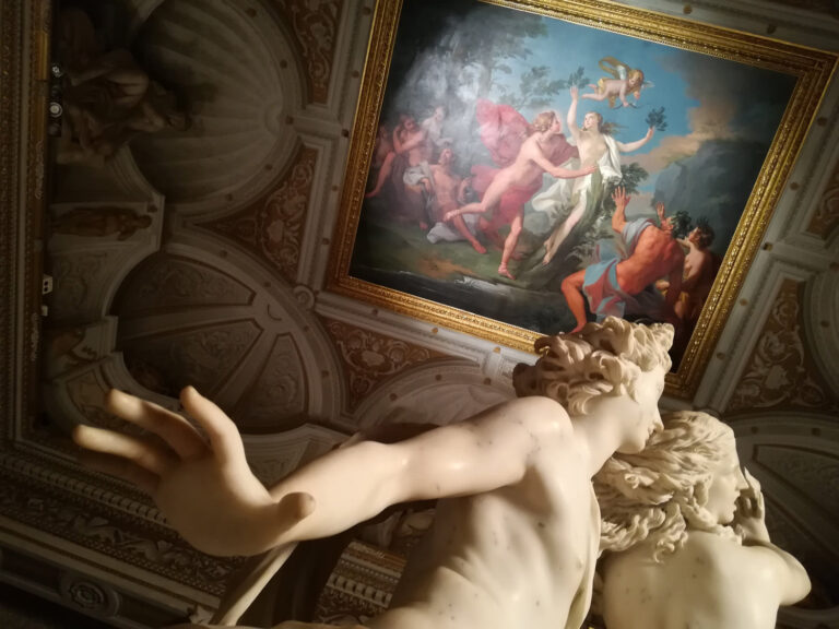 Immagine delle riprese del film Bernini presso la Galleria Borghese