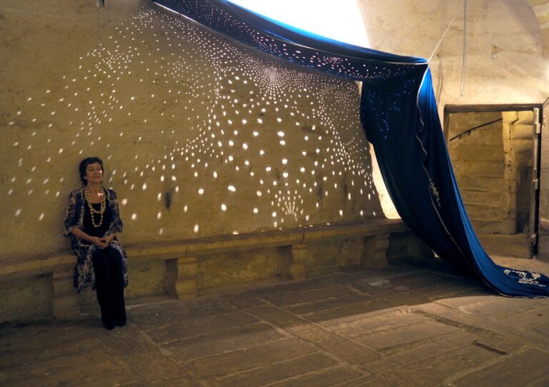 Eulalia Valldosera, Mantle of Mary, 2018. St Catherine’s Parish Church Crypt, Żejtun, Malta. Photo © Eulalia Valldosera