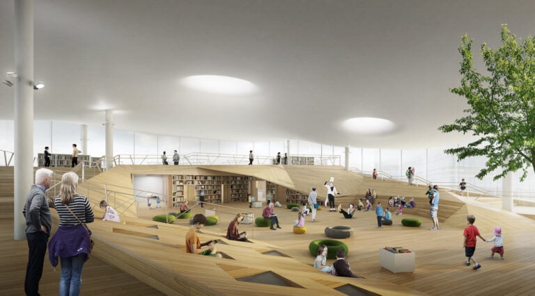 Helsinki Central Library by ALA, 2nd floor childrens' area 2016 © ALA Architects