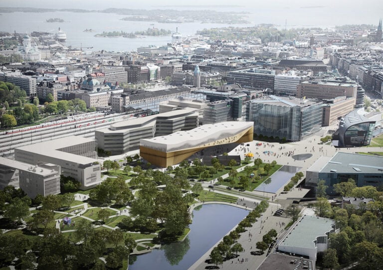 Helsinki Central Library by ALA, aerial day © ALA Architects