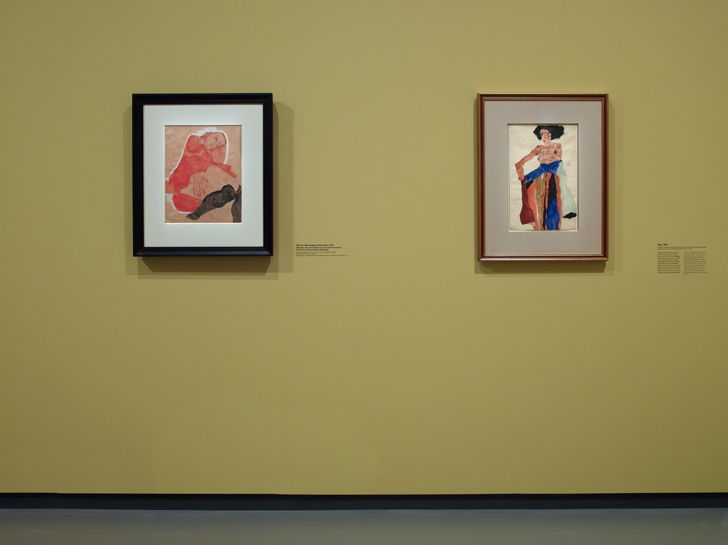 Installation view of the «Egon Schiele», gallery 1 (level -1), Fondation Louis Vuitton, Paris, from 3 October 2018 to 14 January 2019. Photo : © Fondation Louis Vuitton / Marc Domage
