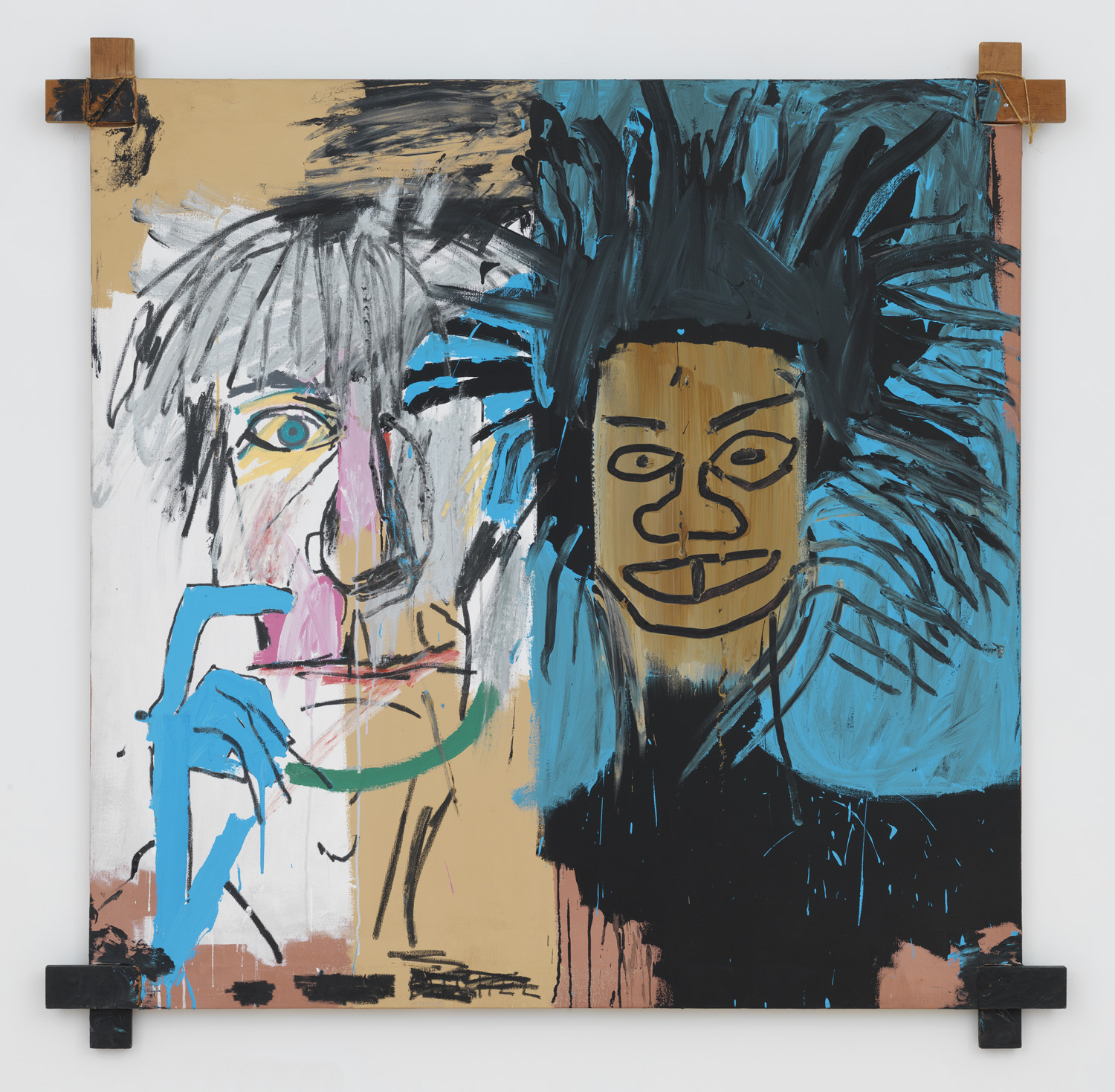 Jean-Michel Basquiat, Dos Cabezas, 1982, Acrylic and oilstick on canvas mounted on wood supports. Private collection © Estate of Jean-Michel Basquiat. Licensed by Artestar, New York Picture: © Robert McKeever