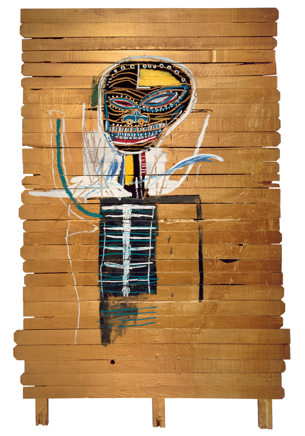 Jean-Michel Basquiat, Gold Griot, 1984, Acrylic and oilstick on wood. The Broad Art Foundation © Estate of Jean-Michel Basquiat. Licensed by Artestar, New York Picture: © Zindman/ Fremont