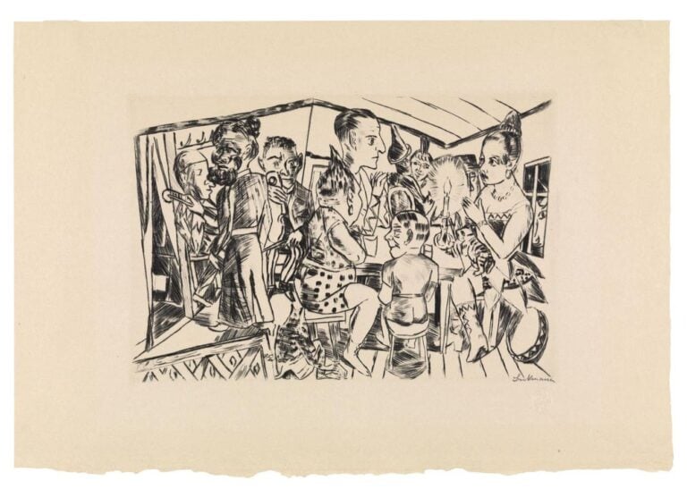 Max Beckmann, Dietro le quinte (Jahrmarkt, 3 10), 1921 22. Buchheim Museum der Phantasie, Bernried am Starnberger See © 2018, ProLitteris, Zurich