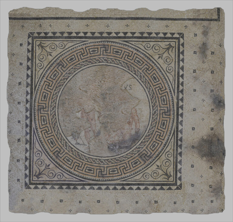 Mosaico con raffigurazione di pugili, marmi differenti, metà I sec. a.C.