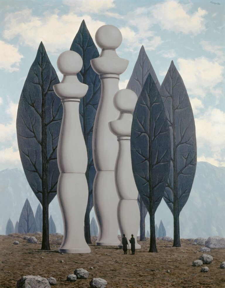 René Magritte, L’art de la conversation, 1962. Collezione privata © 2018 Prolitteris, Zurich