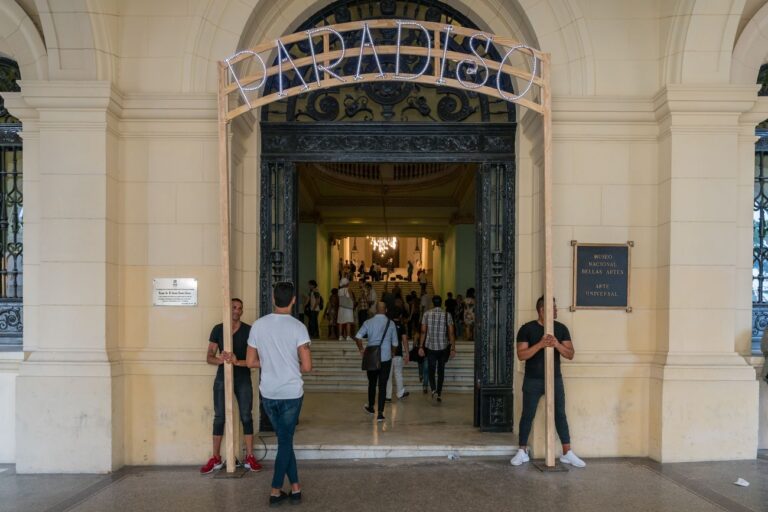 Sislej Xhafa. Rosa azul. Exhibition view at National Fine Arts Museum, Havana 2018. Photo Nestor Kim. Courtesy Galleria Continua, San Gimignano Beijing Les Moulins Habana