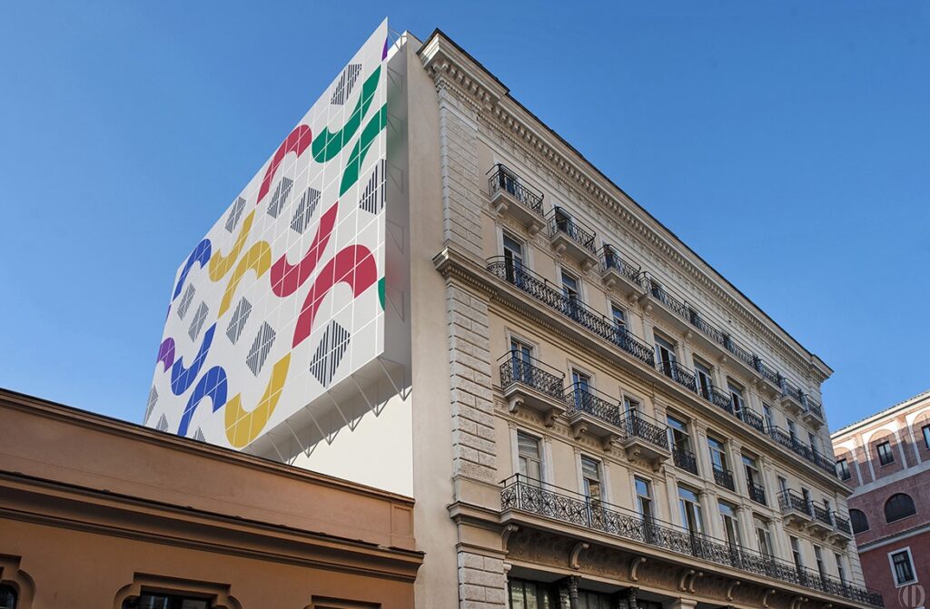 Omaggio a Roma. L’intervento di Daniel Buren per Palazzo De Angelis. Il video e i rendering