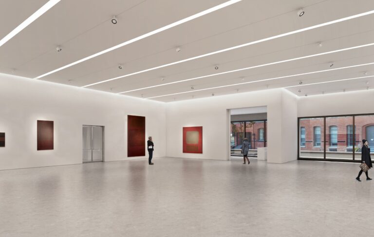 Architectural rendering of the ground floor gallery of 540 West 25th Street, New York.Courtesy of Bonetti / Kozerski Architecture.