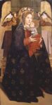 Antonello da Messina, Madonna col Bambino e due angeli reggicorona dal Polittico di San Benedetto, 1471-1472. Olio su tavola di pioppo 114,8 x 54,5 cm. Galleria degli Uffizi Firenze