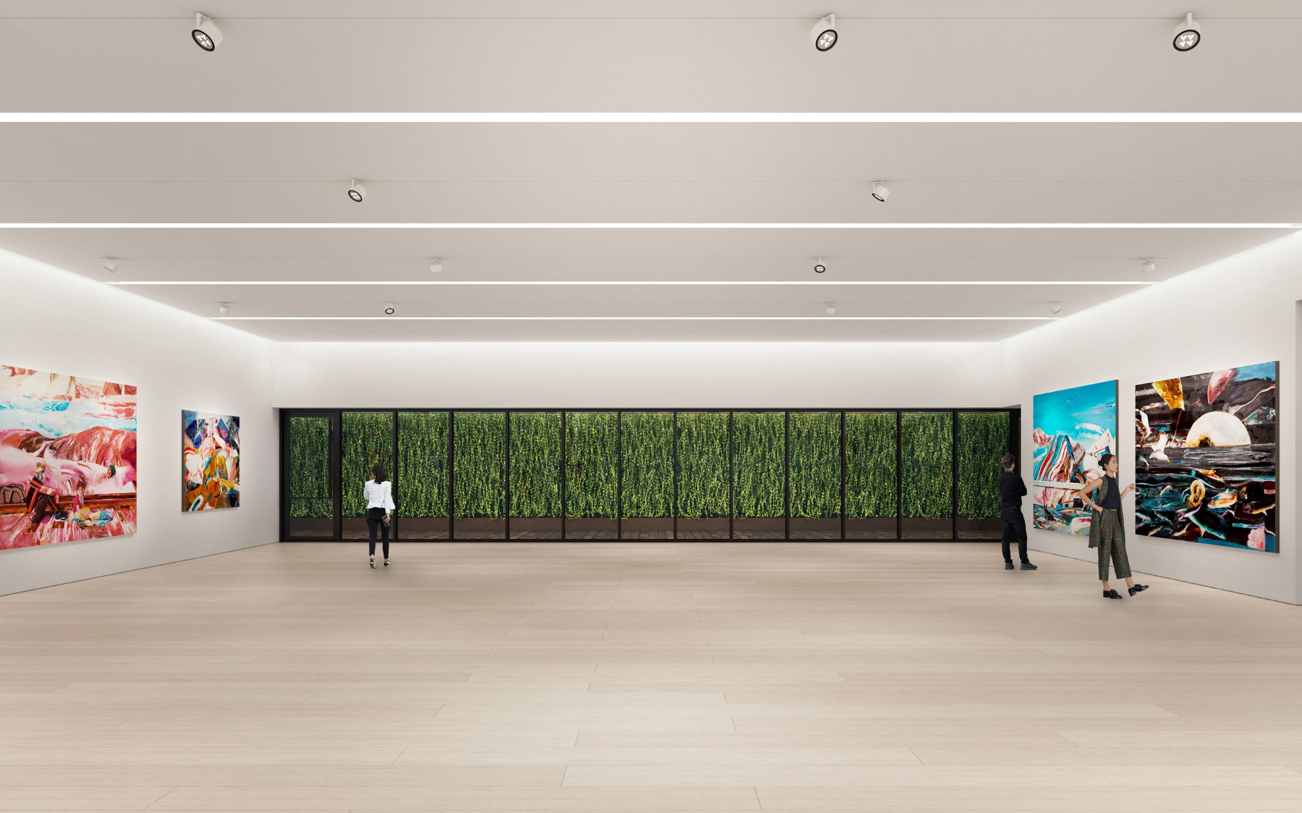 Architectural rendering of the second floor gallery of 540 West 25th Street, New York.Courtesy of Bonetti / Kozerski Architecture.