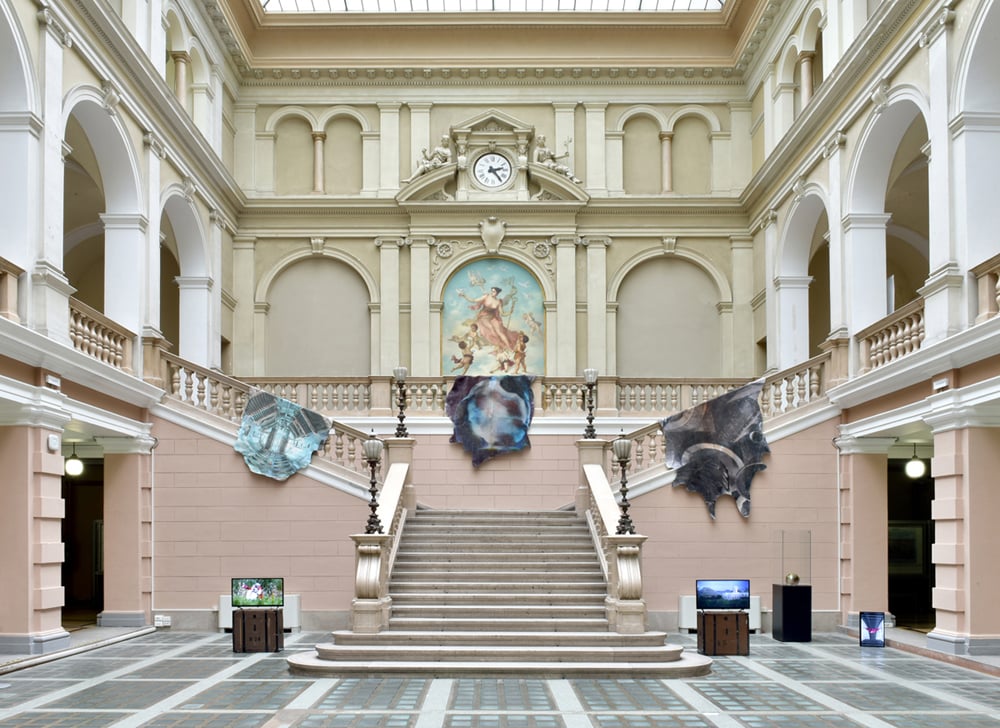 Veduta della mostra, Sci Fi episode #1 PRELUDE, Palazzo delle Poste Museo postale e telegrafico della Mitteleuropa, Trieste, 2018, Courtesy The Knack Studio