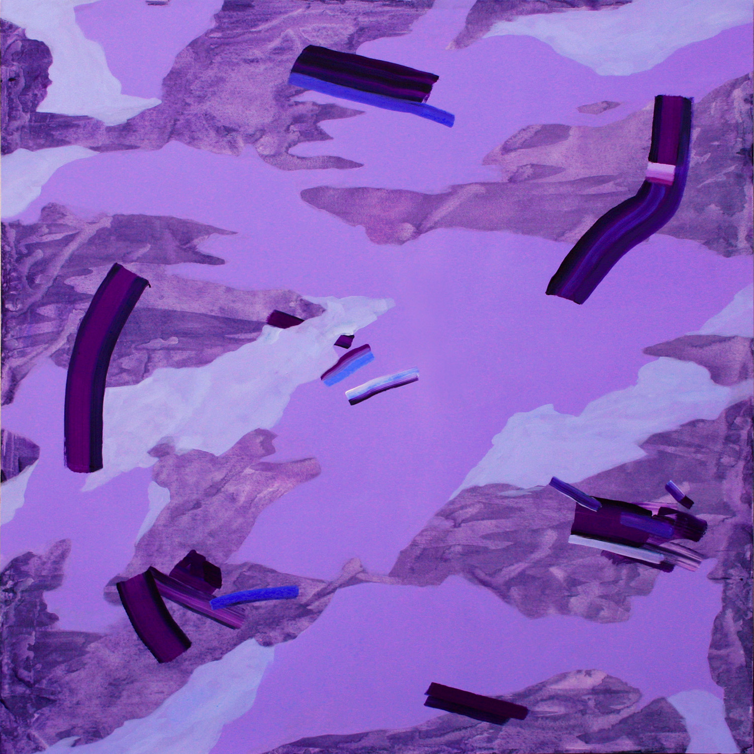 Isabella Nazzarri, Gli elementi si rincorrono, 2018, acrilico su tela, 150 x 150 cm, courtesy l'artista