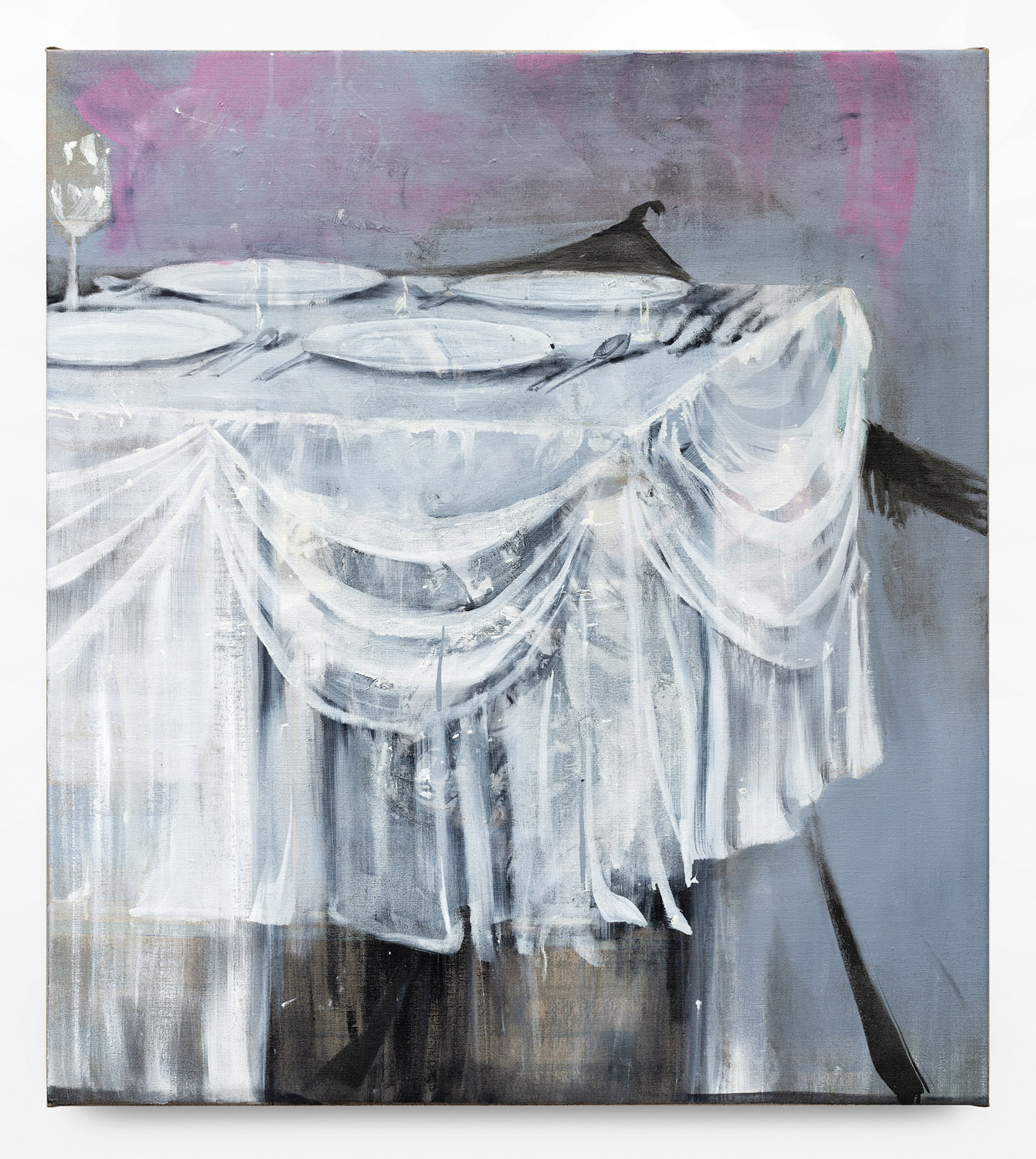 Alessandro Scarabello, Phoenix (Banquit), 2018, olio su tela, 100 x 89 cm, courtesy The Gallery Apart, Roma