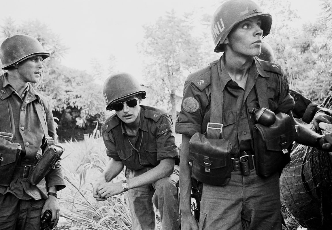 Pattuglia di soldati del contingente svedese delle Forze delle Nazioni Unite Leopoldville Congo 1961 © courtesy UN Photo