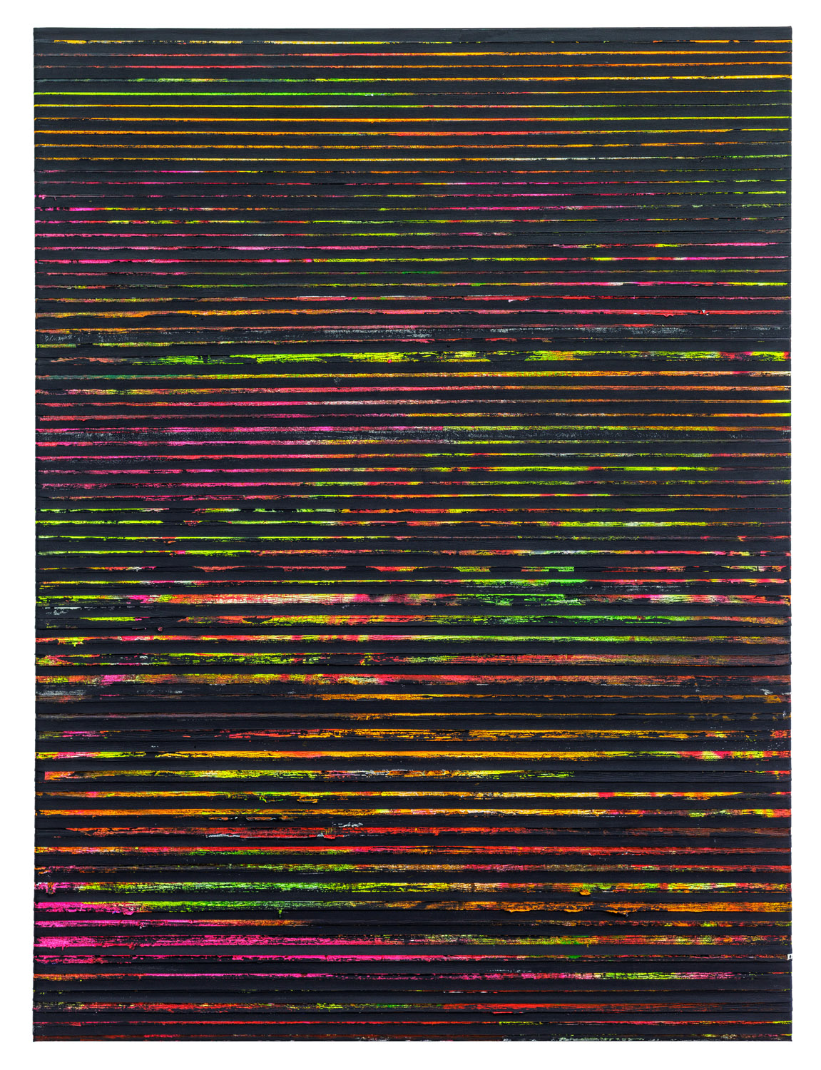Paolo Bini, Sentiero di Eden, 2018, acrilico su nastro carta su tela, 200 x 150 cm, courtesy l'artista, Galleria Nicola Pedana, Caserta e Galleria Alberto Peola, Torino