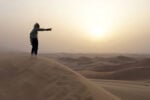 Christo at the proposed site of The Mastaba, March 2017. Photo: Wolfgang Volz © 2017 Christo