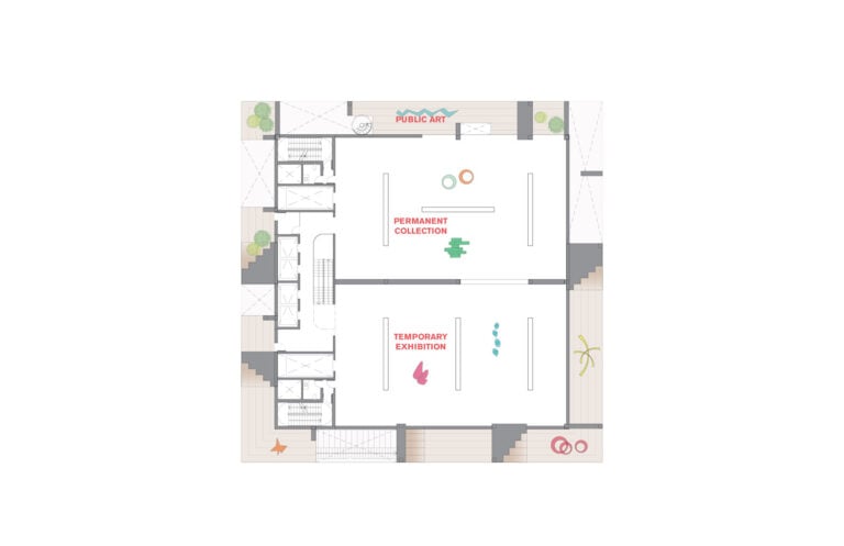 Concept Gallery Plan, BeMA: Beirut Museum of Art, designed by WORKac