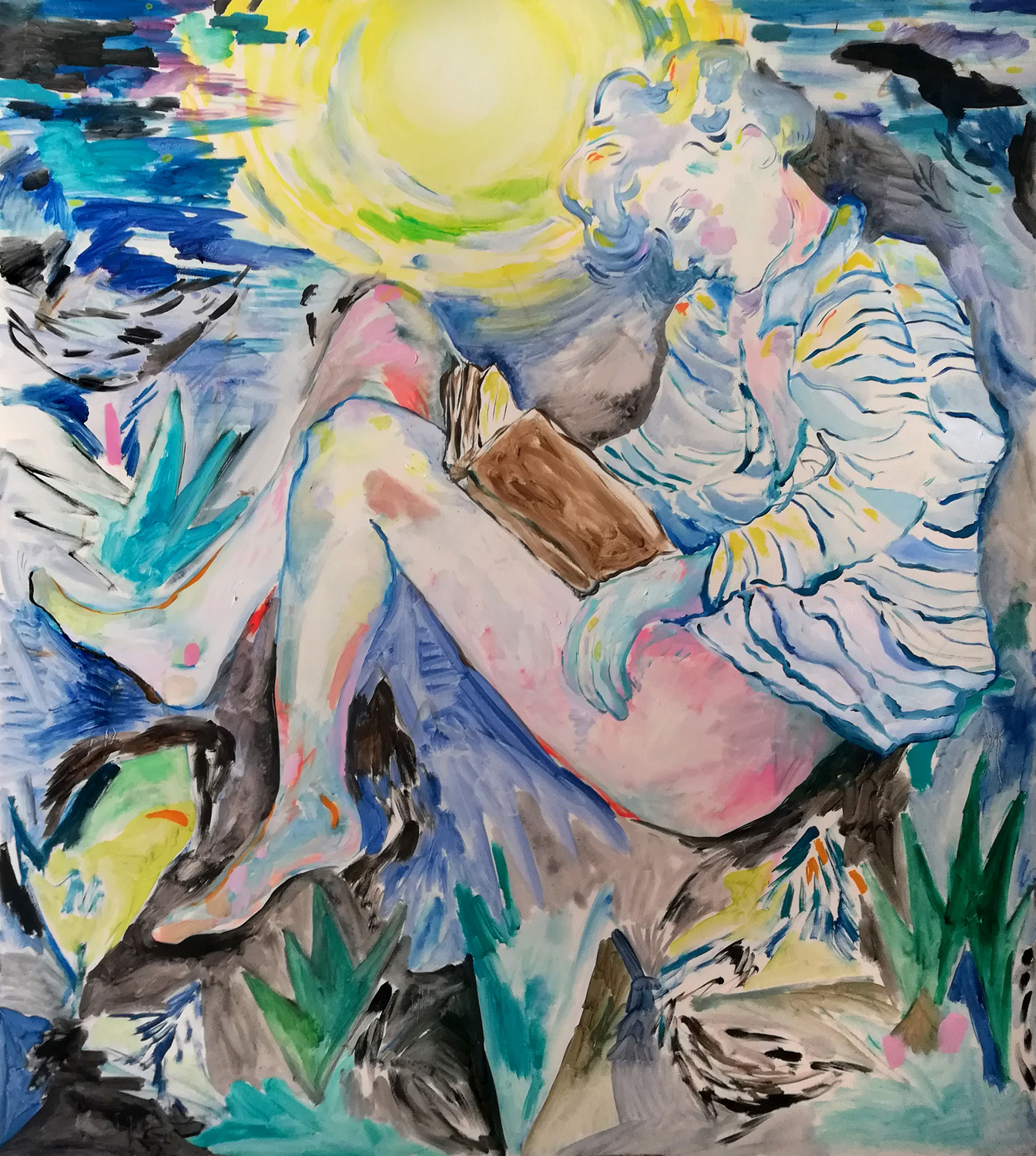 Lorenza Boisi, Endymion, 2018, olio su tela, 145 x 130 cm, courtesy Ribot Arte Contemporanea, Milano