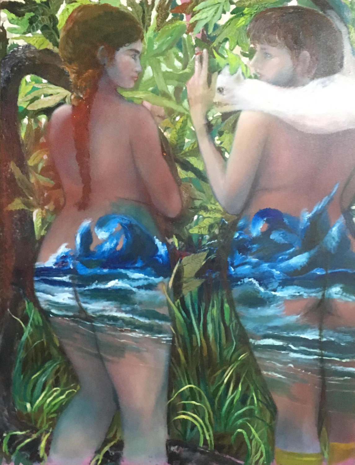 Thomas Braida, Voglia di mare, 2018, olio su tela, 160 x 100 cm, courtesy Monitor, Roma