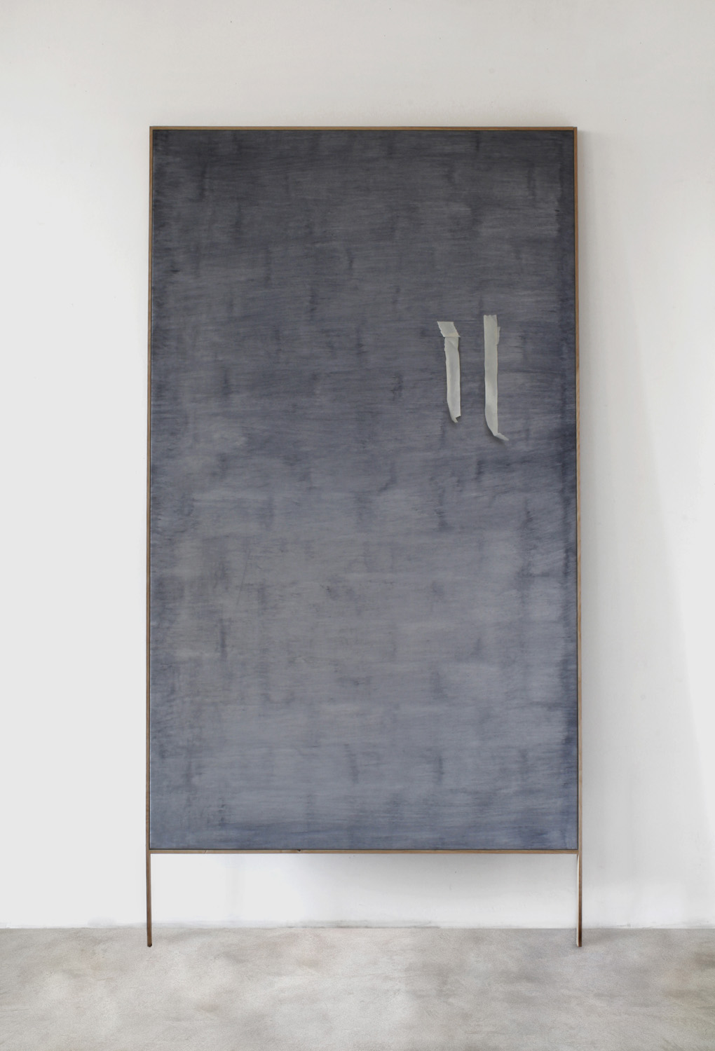 Linda Carrara, Frottage #01, 2018, olio su tela, cornice di rovere, 160 x 95 cm, courtesy l’artista e Boccanera Gallery, Trento