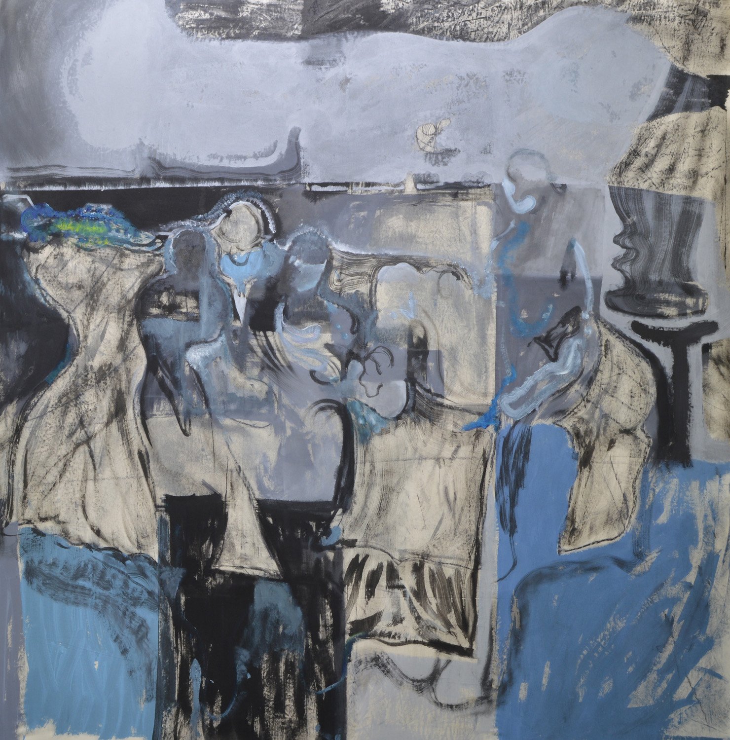 Nebojša Despotović, Zum blauen Stern, 2018, acrylic and oil on canvas, 180 x 180 cm, courtesy Boccanera Gallery, Trento