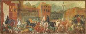 Verso il restauro della Corsa dei Barberi, il murale di Corrado Cagli al Castel dei Cesari a Roma