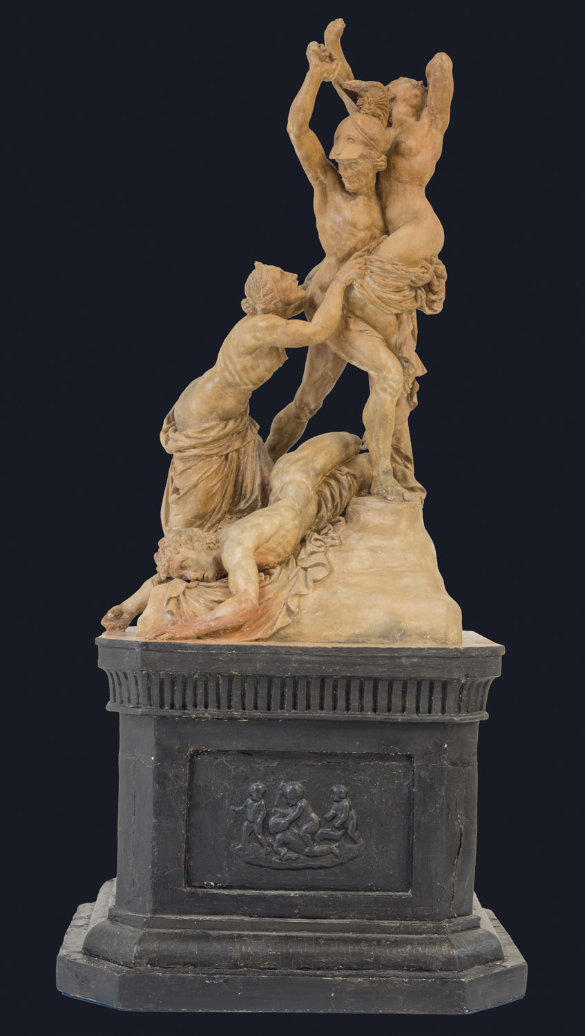 Pio Fedi - Viterbo, 1815 - Florence, 1892 - The Rape of Polyxena c. 1855-1860 terracotta with black lacquered wood base Galleria d’arte moderna, Palazzo Pitti, Gallerie degli Uffizi, storage, Florence