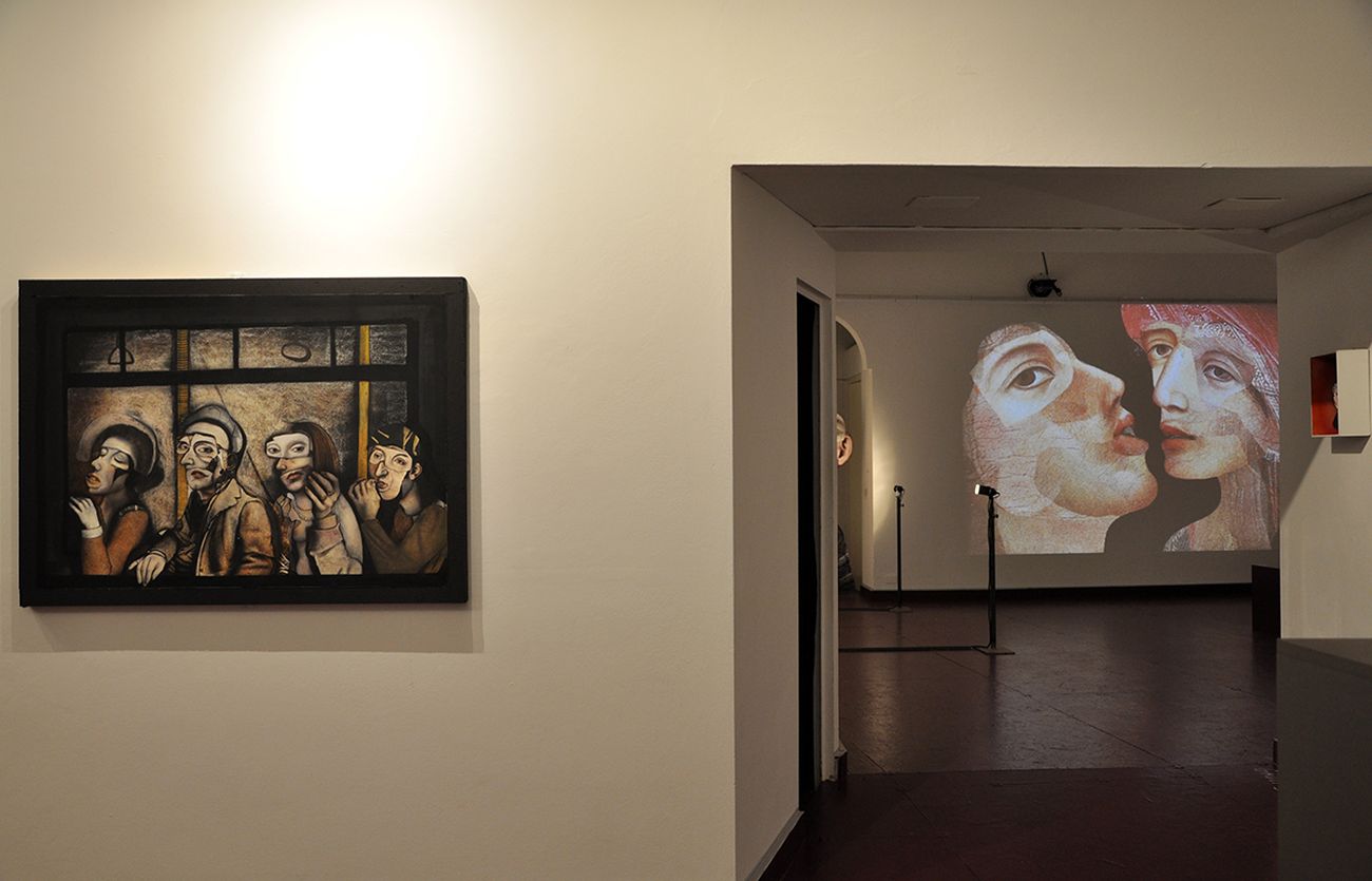 Giuseppe Ragazzini. Incontri Grotteschi. Exhibition view at The Mori Center, Parma 2018. Photo Marta Santacatterina